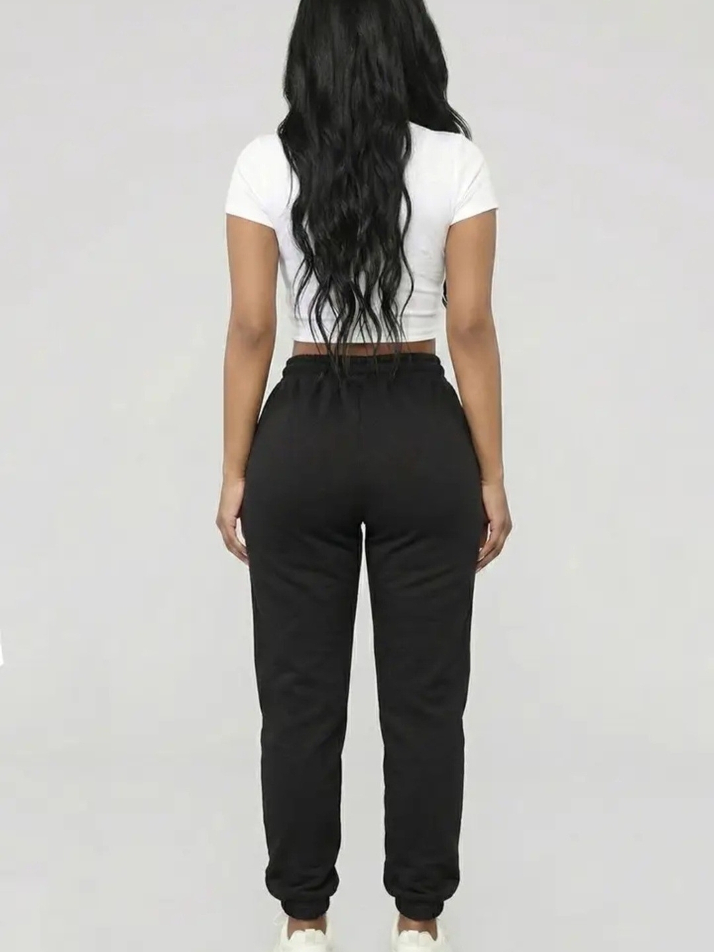 Women’s Black Drawstring Jogger Pants - Picture 3 of 5